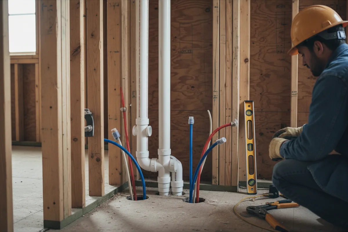Drain and supply rough-in during Toilet Repair and Installation in Forest Park